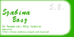 szabina bosz business card
